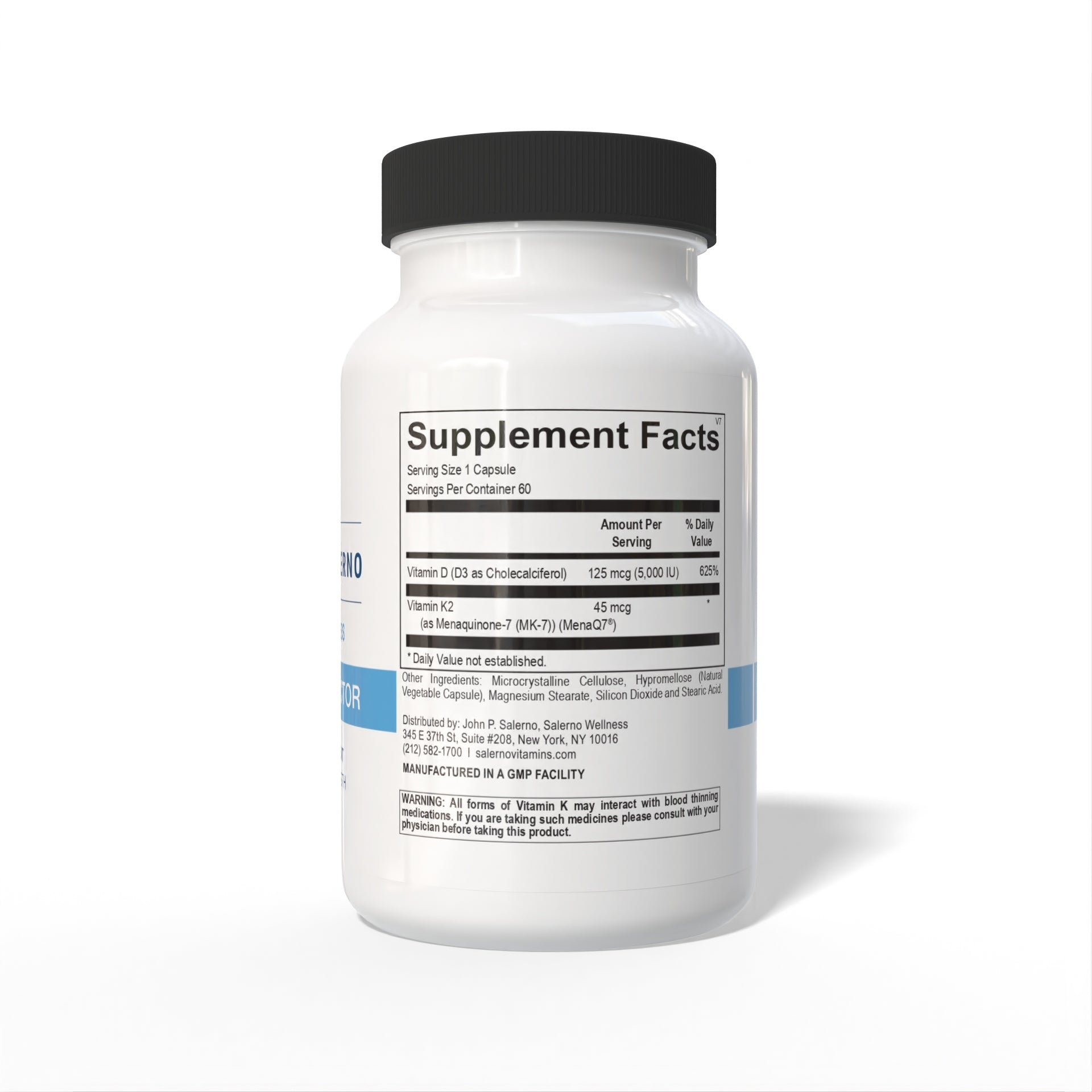 Supplement Facts - Vitamin D‑K Factor Dietary Supplement - Dr. John P. Salerno