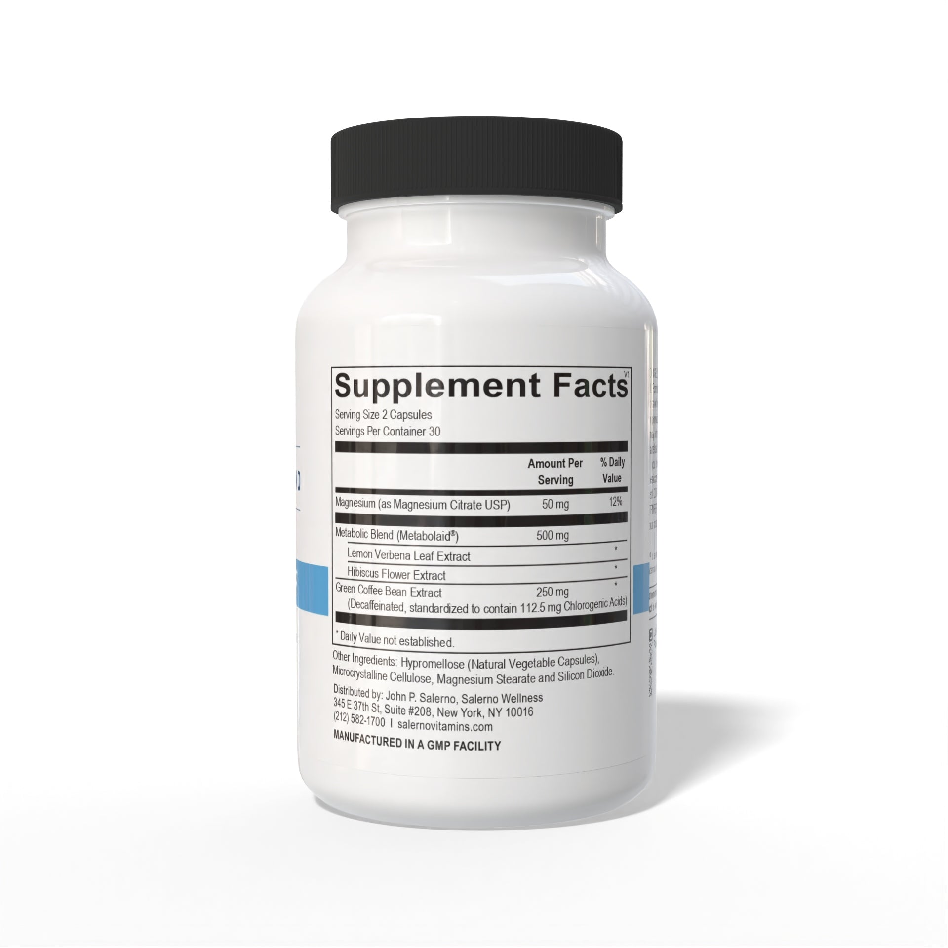 Supplement Facts - Slim Factor Dietary Supplement - Dr. John P. Salerno
